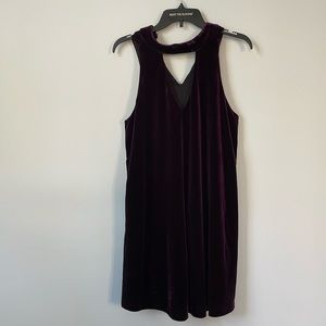 Purple Velvet Mini Dress